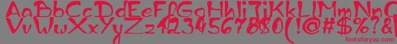 Fonte ZaiEdsloppyhandwritten – fontes vermelhas em um fundo cinza