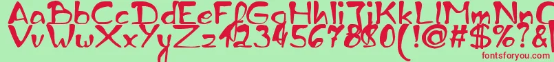 ZaiEdsloppyhandwritten Font – Red Fonts on Green Background