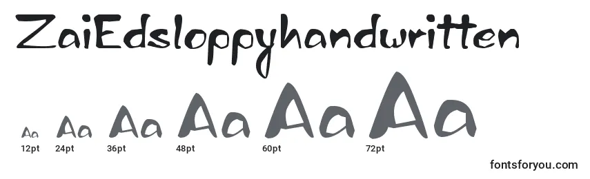 Размеры шрифта ZaiEdsloppyhandwritten