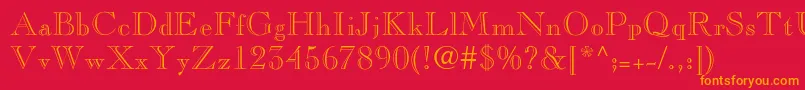 Pinchi-Schriftart – Orangefarbene Schriften auf rotem Hintergrund
