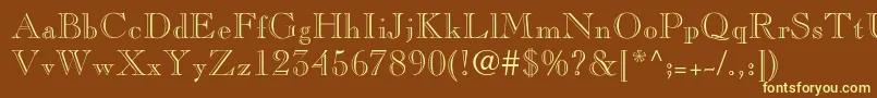 Pinchi Font – Yellow Fonts on Brown Background