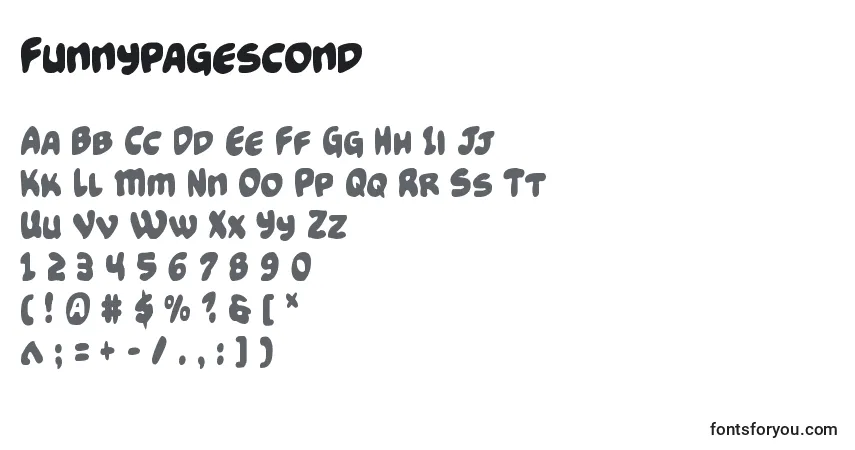 Funnypagescond Font – alphabet, numbers, special characters