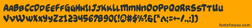 Funnypagescond-Schriftart – Schwarze Schriften auf orangefarbenem Hintergrund