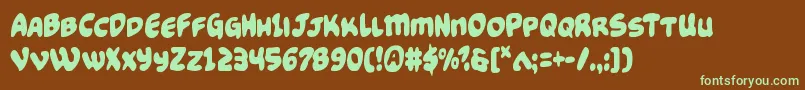 Funnypagescond Font – Green Fonts on Brown Background