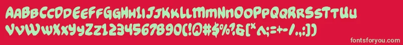 Funnypagescond Font – Green Fonts on Red Background