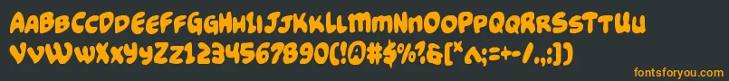 Funnypagescond Font – Orange Fonts on Black Background