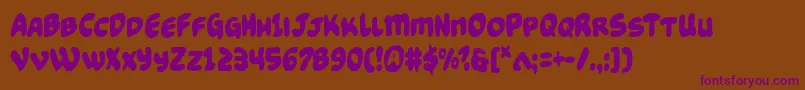 Funnypagescond Font – Purple Fonts on Brown Background