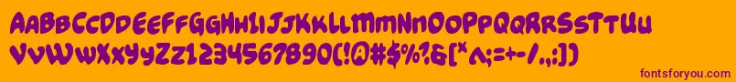 Funnypagescond Font – Purple Fonts on Orange Background