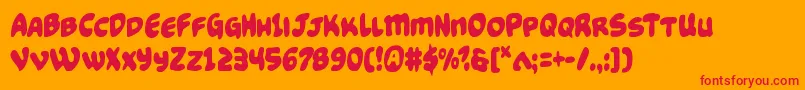 Funnypagescond-fontti – punaiset fontit oranssilla taustalla