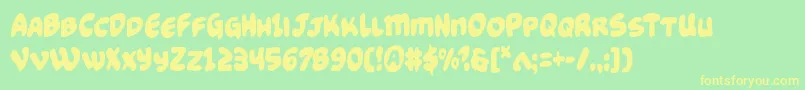 Funnypagescond Font – Yellow Fonts on Green Background