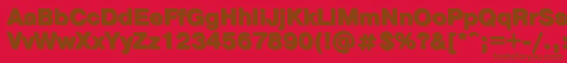 Шрифт PragmaticashadoWBoldCyrillic – коричневые шрифты на красном фоне