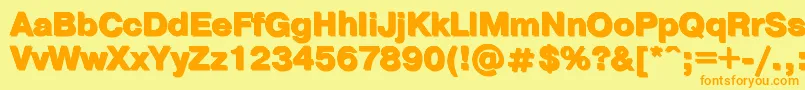 PragmaticashadoWBoldCyrillic Font – Orange Fonts on Yellow Background