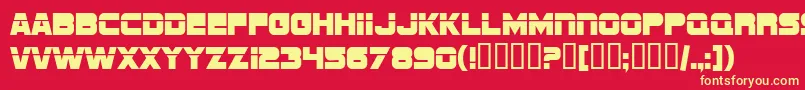 SfSportsNightUpright Font – Yellow Fonts on Red Background