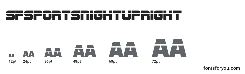 Größen der Schriftart SfSportsNightUpright