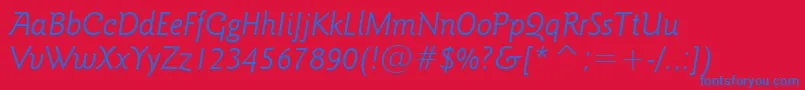 GoudySansLightItalicBt Font – Blue Fonts on Red Background