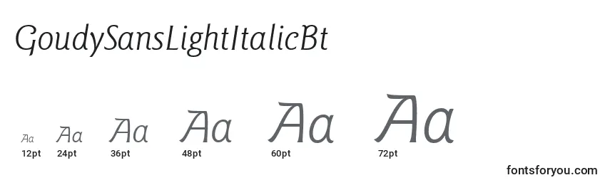 GoudySansLightItalicBt Font Sizes