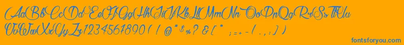 RaisinDesSables Font – Blue Fonts on Orange Background