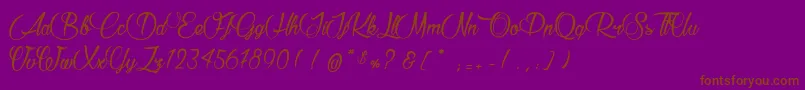 RaisinDesSables-Schriftart – Braune Schriften auf violettem Hintergrund