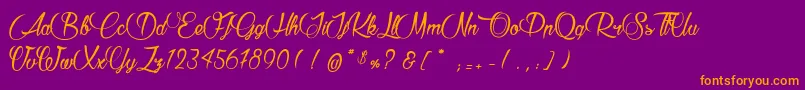 RaisinDesSables Font – Orange Fonts on Purple Background
