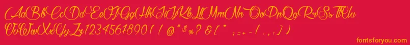 RaisinDesSables Font – Orange Fonts on Red Background