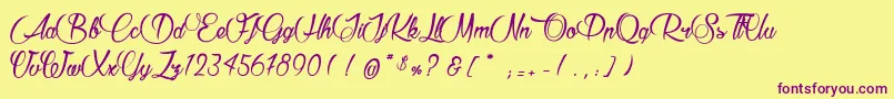 RaisinDesSables Font – Purple Fonts on Yellow Background