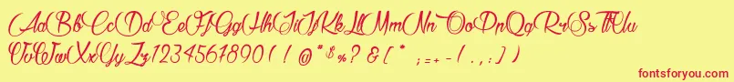 RaisinDesSables Font – Red Fonts on Yellow Background