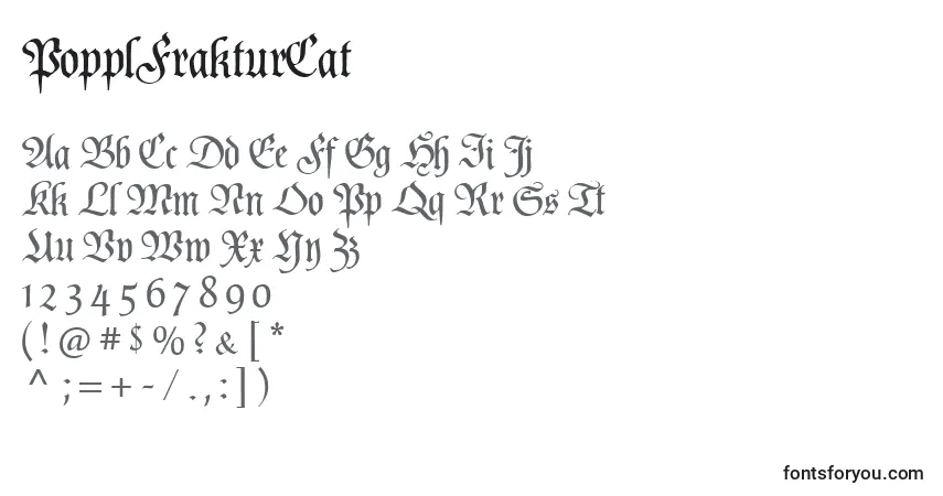 Schriftart PopplFrakturCat – Alphabet, Zahlen, spezielle Symbole