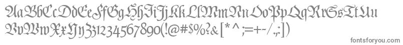 PopplFrakturCat-fontti – harmaat kirjasimet valkoisella taustalla