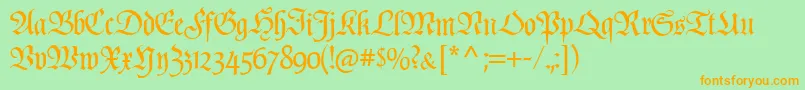 PopplFrakturCat Font – Orange Fonts on Green Background