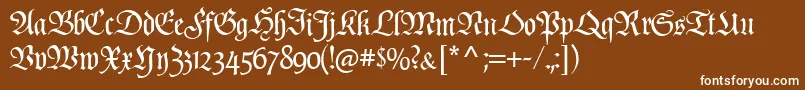 PopplFrakturCat Font – White Fonts on Brown Background