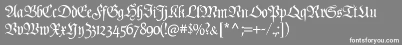 PopplFrakturCat Font – White Fonts on Gray Background