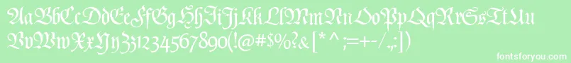 PopplFrakturCat Font – White Fonts on Green Background