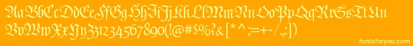 PopplFrakturCat Font – Yellow Fonts on Orange Background