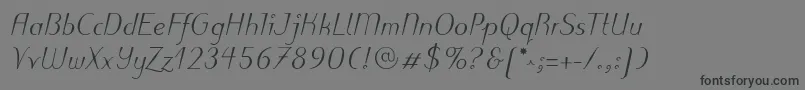 PuritasLtMediumItalic Font – Black Fonts on Gray Background