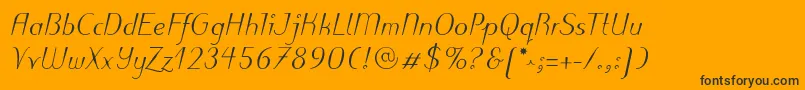 PuritasLtMediumItalic Font – Black Fonts on Orange Background