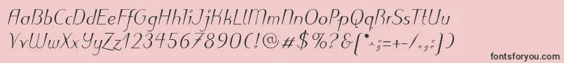 PuritasLtMediumItalic Font – Black Fonts on Pink Background