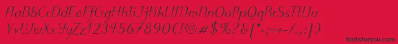 PuritasLtMediumItalic Font – Black Fonts on Red Background