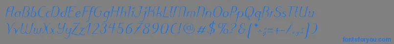 PuritasLtMediumItalic Font – Blue Fonts on Gray Background