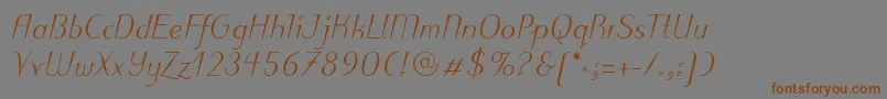 PuritasLtMediumItalic Font – Brown Fonts on Gray Background