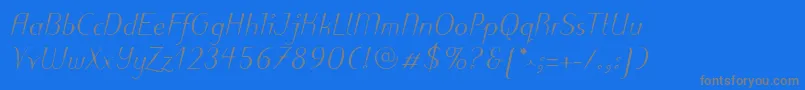 PuritasLtMediumItalic Font – Gray Fonts on Blue Background