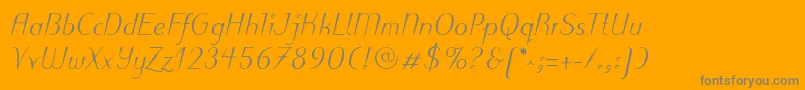PuritasLtMediumItalic Font – Gray Fonts on Orange Background