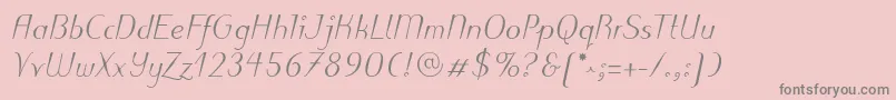 PuritasLtMediumItalic Font – Gray Fonts on Pink Background