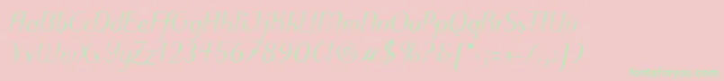 フォントPuritasLtMediumItalic – ピンクの背景に緑の文字
