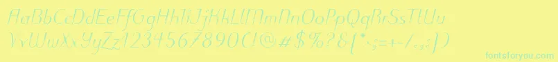 PuritasLtMediumItalic Font – Green Fonts on Yellow Background
