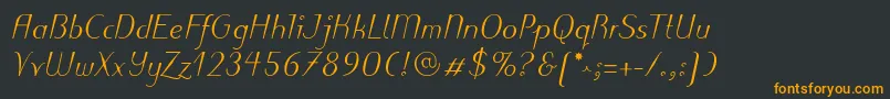 Шрифт PuritasLtMediumItalic – оранжевые шрифты на чёрном фоне