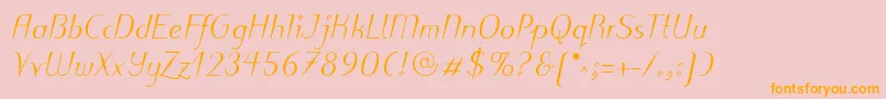 Шрифт PuritasLtMediumItalic – оранжевые шрифты на розовом фоне