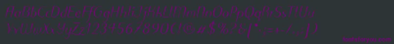 PuritasLtMediumItalic Font – Purple Fonts on Black Background