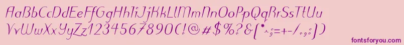 PuritasLtMediumItalic Font – Purple Fonts on Pink Background