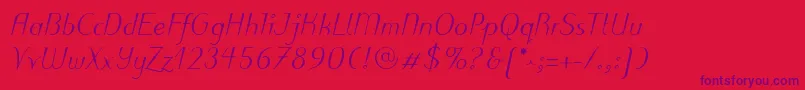 Шрифт PuritasLtMediumItalic – фиолетовые шрифты на красном фоне