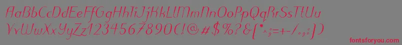 PuritasLtMediumItalic Font – Red Fonts on Gray Background